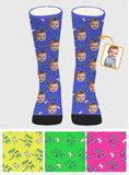 Custom Face Party Pattern - Personalized grandson Socks