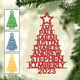 Custom Name Christmas Tree - Personalized Family Ornament