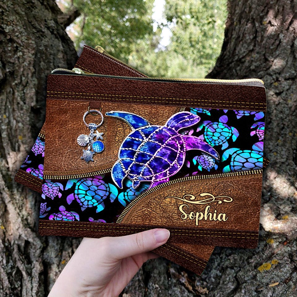 Salty Lil' Beach - Personalized Turtle Pouch