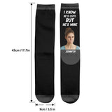 I Know He’s Cute But He’s Mine - Personalized Couple Socks