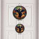 Salem Sanctuary for Wayward Cats - Personalized Black Cat Round Wood Sign