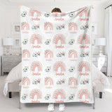 Retro Rainbow Custom Name - Personalized Newborn Blanket