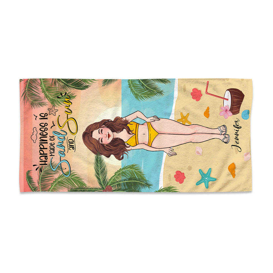 Salt In The Air Sand In My Hair - Personalized Sea Lover Beach Towel