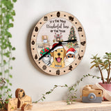 The Most Wonderful Time Of The Year - Personalized Cat Wall Clock