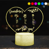 Mom’s Garden - Gift for grandma, mom, aunt, grandpa - Personalized Shaped Plaque Light Base