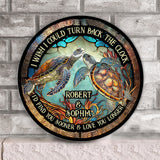 Turn Back The Clock - Personalized Turtle Round Wood Sign
