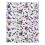 Custom Name Purple Flowers - Personalized granddaughter Blanket
