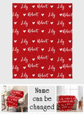 Custom Name Heart Pattern - Personalized Couple Blanket