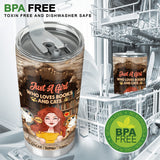 Love Books And Cats - Personalized Book Tumbler