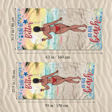 Sandy Toes Sun Kissed Nose - Sea Lover gift for friend, sister, girlfriend, wife, mom - Personalized Beach Towel