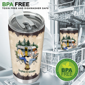 Let's Sit By The Campfire - Personalized Camping Tumbler