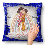 Together Is My Favorite Place To Be - gift for husband, wife, girlfriend, boyfriend - Personalized Sequin Pillow Cover