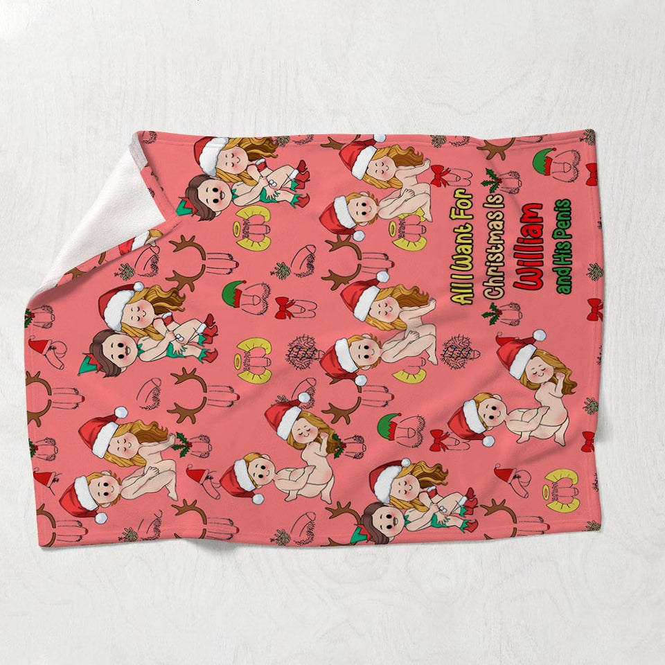 All I Want For Christmas - Personalized Couple Blanket