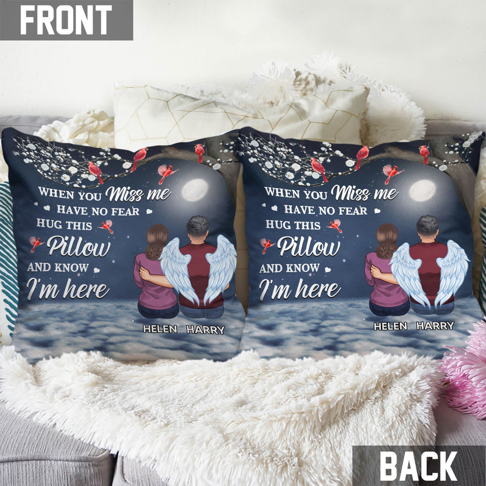 When You Miss Me - Personalized Memorial Throw Pillow