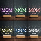 Mom We Love You - Personalized Mother Shaped Plaque Light Base