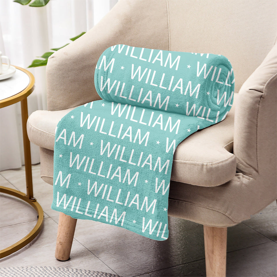 Custom Name Pattern - Gift for grandson - Personalized Blanket