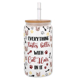Everything Tastes Better - Personalized Cat Can Glass