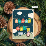 Thank You Photo Upload Hanging Man - Personalized QR Greeting Card