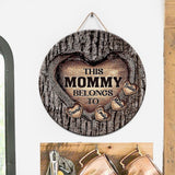 Dad's Heart - Gift for dad, grandma, grandpa, mom, uncle, aunt, brother, sister - Personalized Round Wood Sign