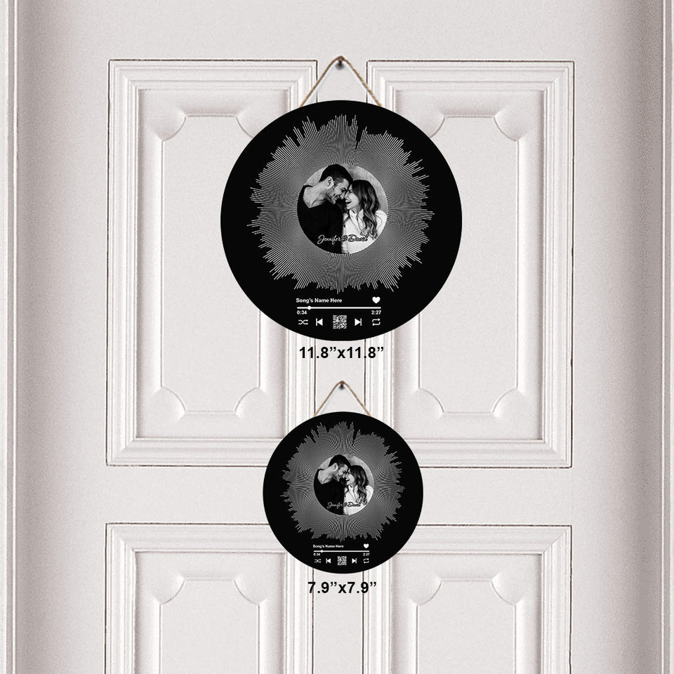 Our Love Song - Personalized Couple Round Wood Sign