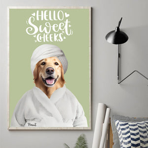 Hello Sweet Cheek - Personalized Dog Canvas And Poster