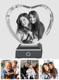 Custom Photo - Personalized Bestie Laser Engraving 3D Heart Shaped Crystal Lamp