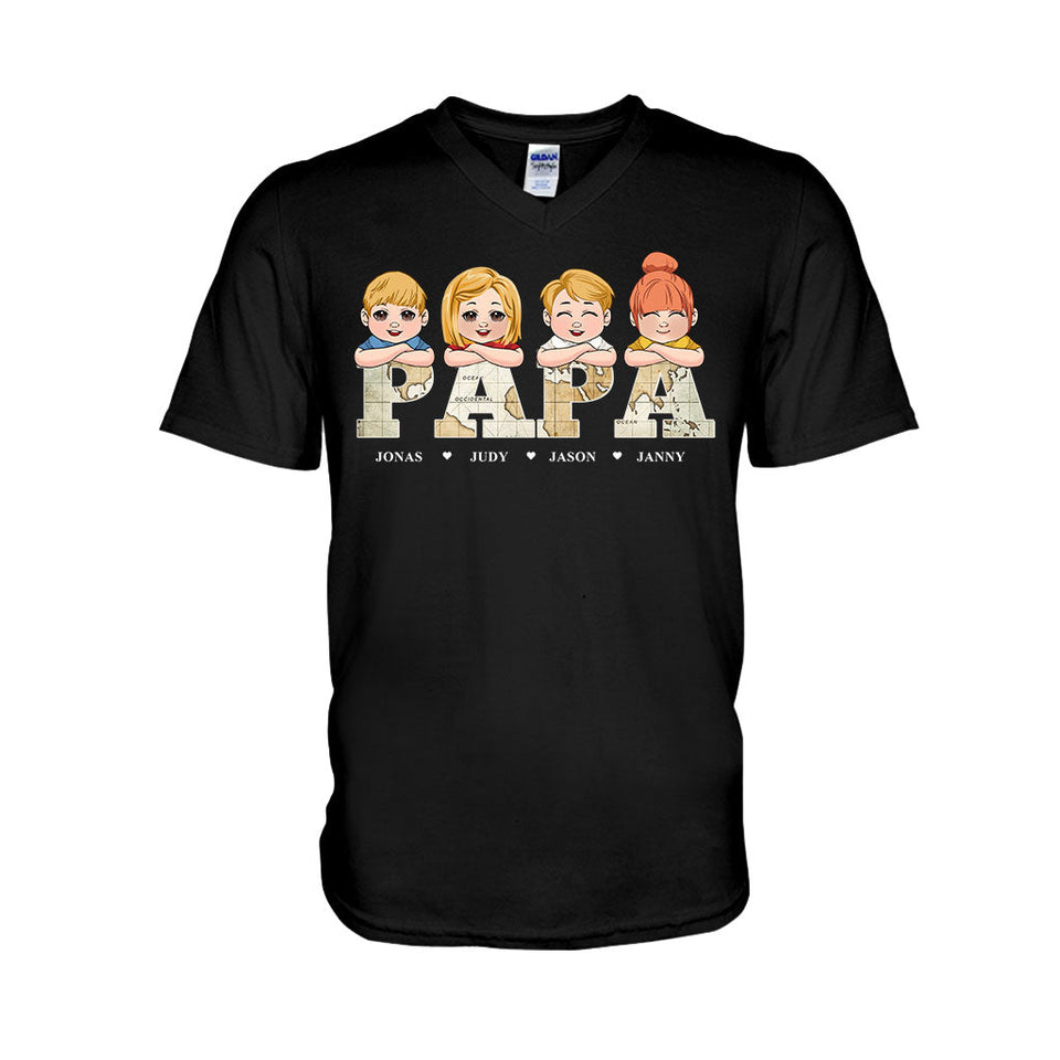 Vintage Map Title - Personalized Father T-shirt & Hoodie