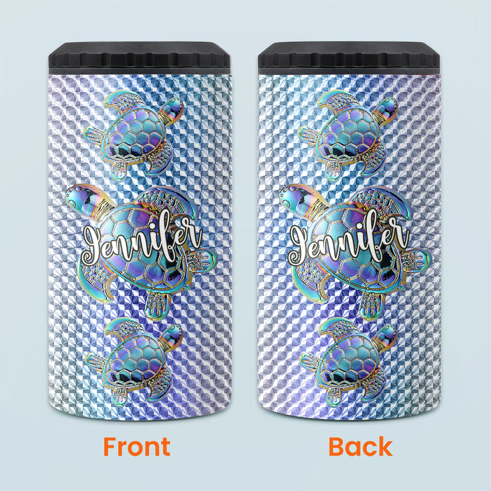 Salty Lil Beach - Personalized Turtle Can Cooler