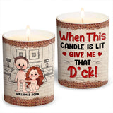 When This Candle Is Lid - Personalized Couple Candle With Wooden Lid