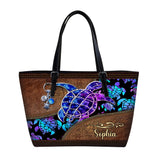 Salty Lil' Beach - Personalized Turtle Leather Bag