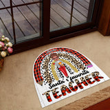Santa's Favorite Teacher - Personalized Teacher Shaped Doormat