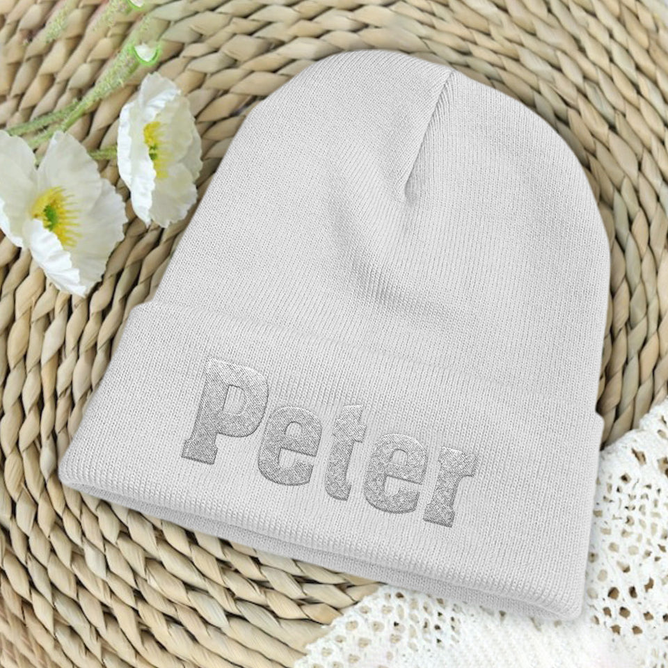 Custom Name - Personalized Father Embroidered Beanie