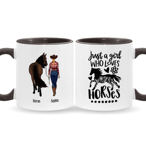 Just A Girl Who Loves Horses - Personalized Horse Accent Mug