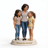 Custom Latin Mother and Daughter Desk Sign Personalized Family Portrait Luxury Home Decor Statue Gift