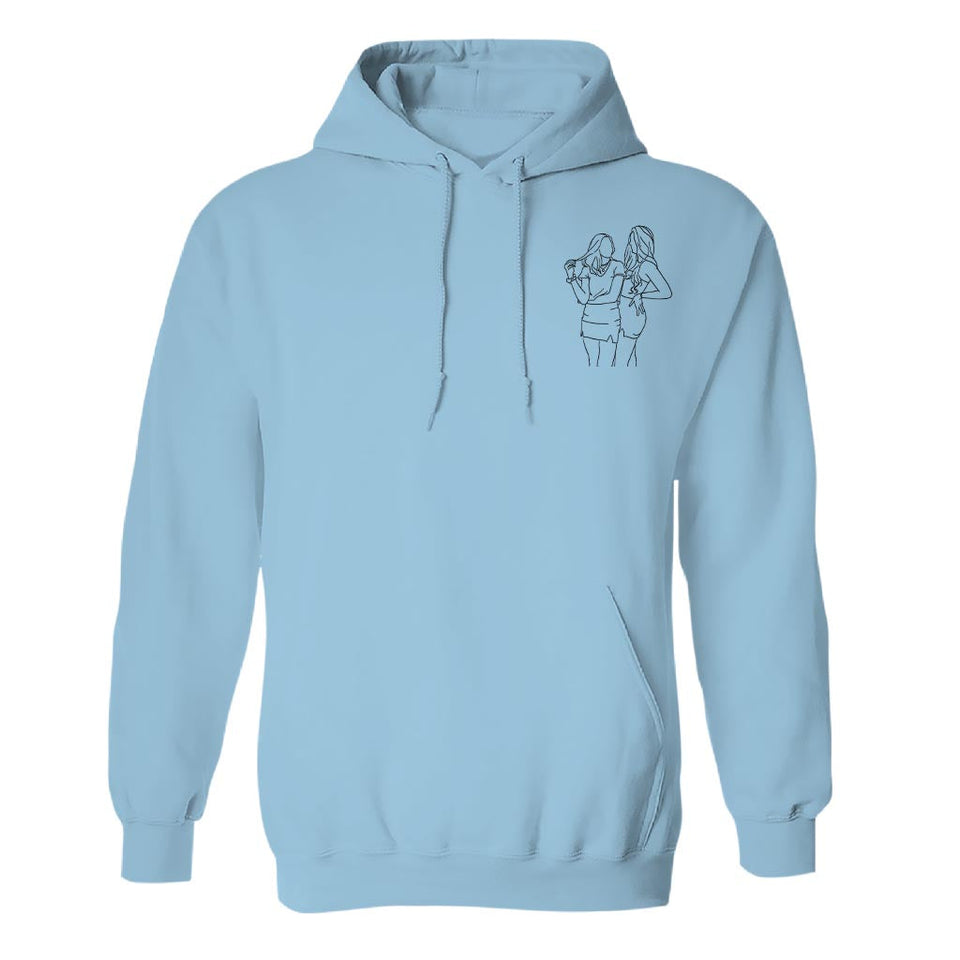 Custom Line Art - Personalized Daughter Embroidered Hoodie