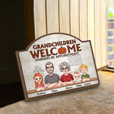 Grandchildren Welcome - Personalized Grandma Interchangeable Wood Sign