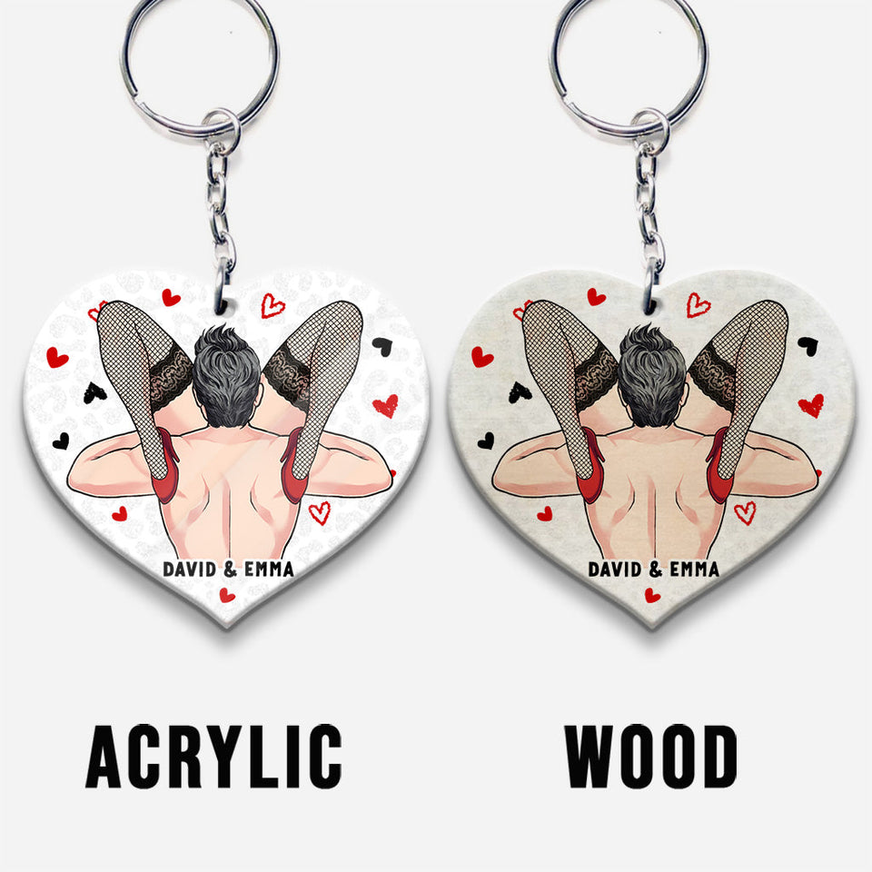 Naughty I Love Your Face - Personalized Couple Keychain