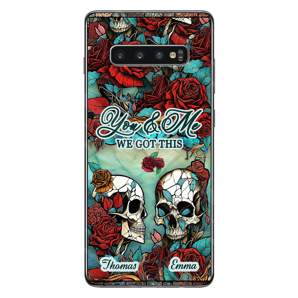Skull Couple - Skull gift for husband, wife, boyfriend, girlfriend - Personalized Phone Case