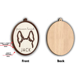 Dog Ear Line Art Ornament - Personalized Dog 2 Layered Piece Ornament