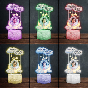I Love You To The Moon And Back - Personalized Family Shaped Plaque Light Base