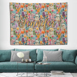 Floral Skeleton - Personalized Skull Wall Tapestry