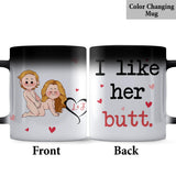 I Like His Beard I Like Her Butt - Personalized Couple Mug