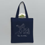 Custom Photo Line Art - Personalized Family Embroidered Tote Bag