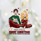 Merry Christmas From The Best Decision You Ever Made - Personalized Couple Transparent Ornament