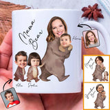 Mama Bear Watercolor Photo Custom - Personalized Mother Mug