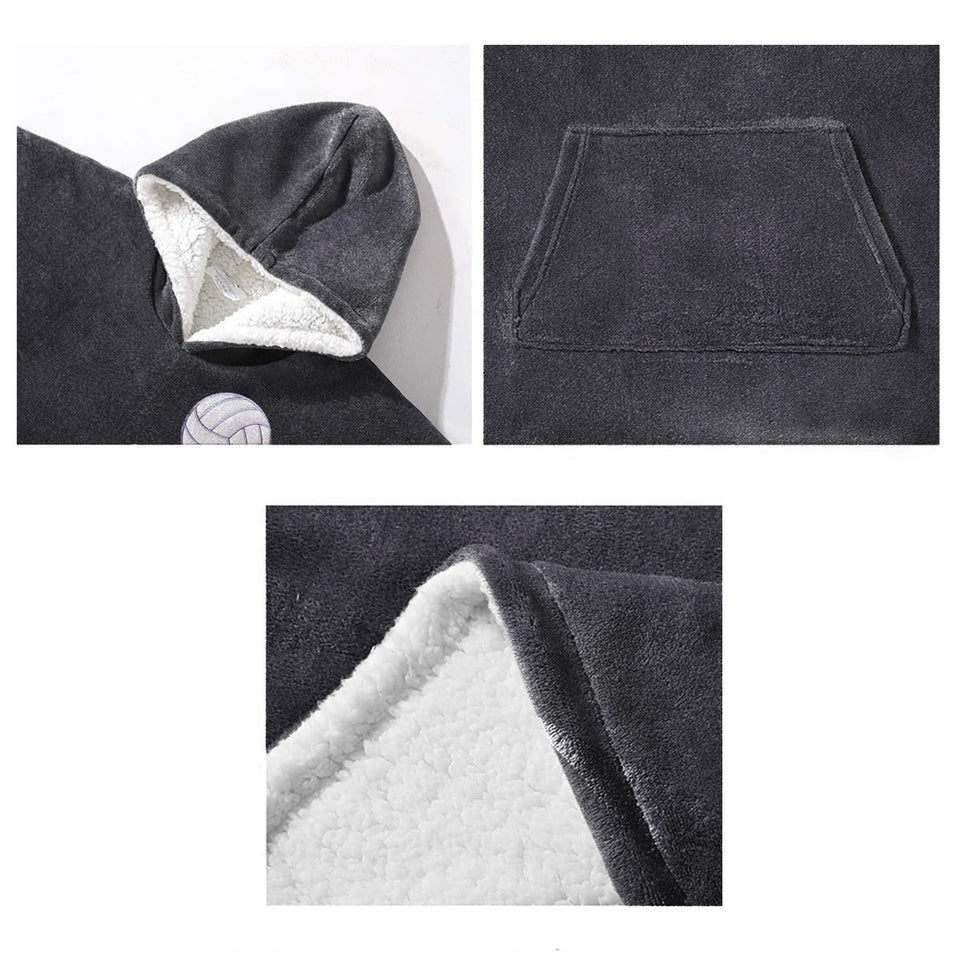 Sport Lovers Go Team - Personalized Volleyball Blanket Hoodie
