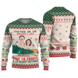 Together On The Naughty List - Personalized Couple Ugly Sweater