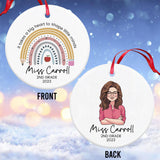 Thanks For Helping Me Shine - Personalized Teacher Ceramic Circle Ornament