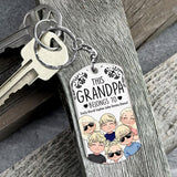This Father Belongs To - Gift for dad, grandpa, mom, uncle, aunt, grandma - Personalized Stainless Steel Keychain