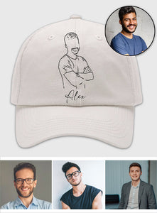 Custom Photo - Personalized Grandson Embroidered Classic Cap